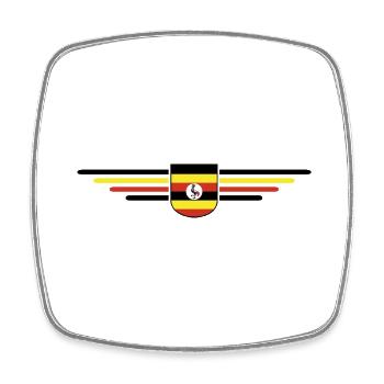 Uganda T-Shirt for Explorers - Square fridge magnet - white - Front