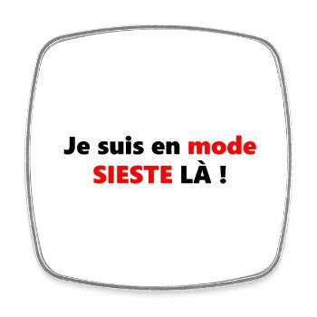 En mode sieste - Magnet carré - blanc - Devant
