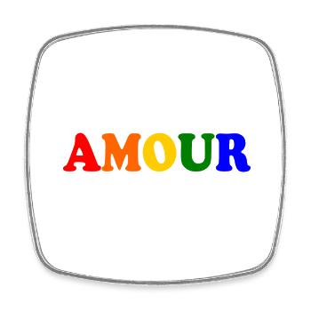 Amour - Square fridge magnet - white - Front