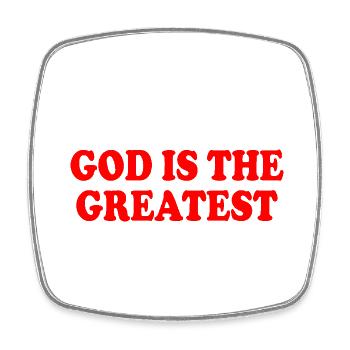 god is the greatest - Viereckiger Kühlschrankmagnet - Weiß - Vorne