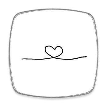 Drawn Heart Valentine's Day Gift - Square fridge magnet - white - Front