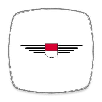 Monaco Design – Le style pour les fans de la Principauté - Magnet carré - blanc - Devant