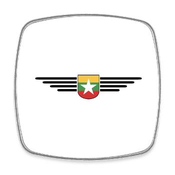 T-shirt Myanmar – Une touche de tradition - Magnet carré - blanc - Devant
