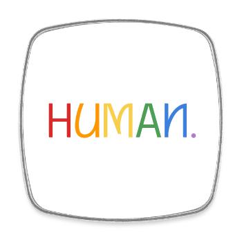 Human-Mensch-Pride - Viereckiger Kühlschrankmagnet - Weiß - Vorne
