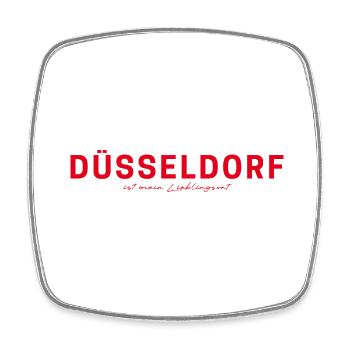 Düsseldorf T-Shirt – Skyline & Rhine Style - Square fridge magnet - white - Front