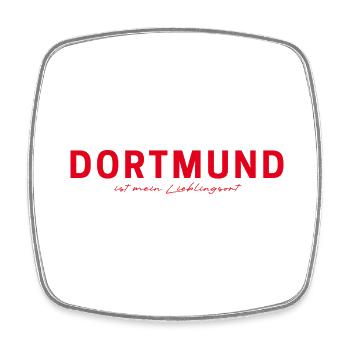 Dortmund T-Shirt – Skyline & Lover - Square fridge magnet - white - Front