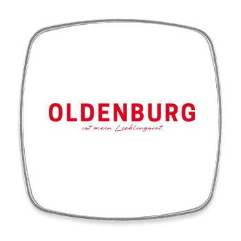 Oldenburg T-Shirt – Perfekt für Fans - Viereckiger Kühlschrankmagnet - Weiß - Vorne