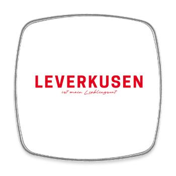T-shirt Leverkusen – Pour les vrais fans de la Chemie-Sta - Magnet carré - blanc - Devant