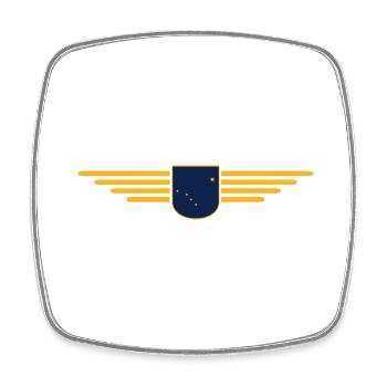 Alaska Fan T-Shirt – USA-Style - Viereckiger Kühlschrankmagnet - Weiß - Vorne