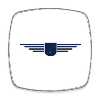 Alaska Fan T-Shirt – USA-Style - Viereckiger Kühlschrankmagnet - Weiß - Vorne
