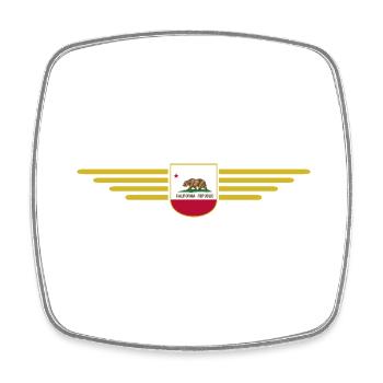 California Fan T-Shirt – Sun & Style - Magnet carré - blanc - Devant