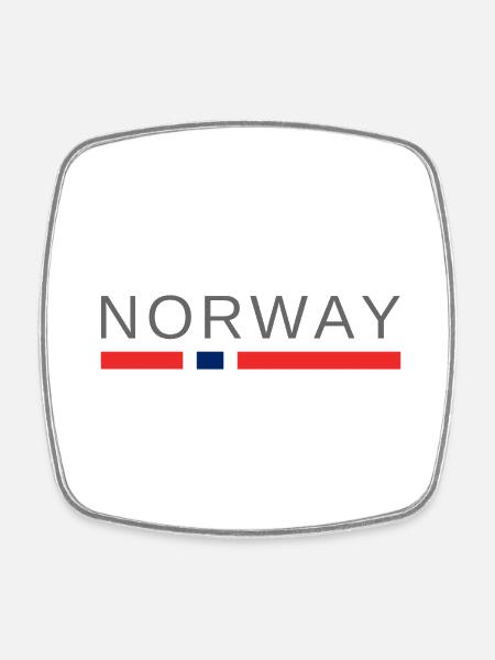 Norwegen - Viereckiger Kühlschrankmagnet - Weiß