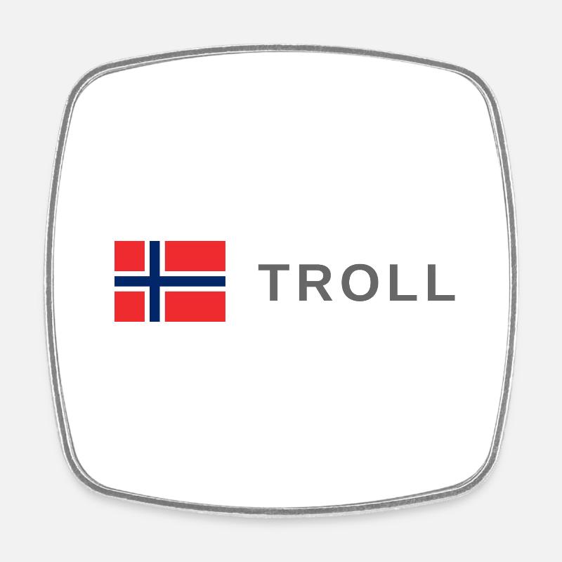 Troll - Magnet carré - blanc
