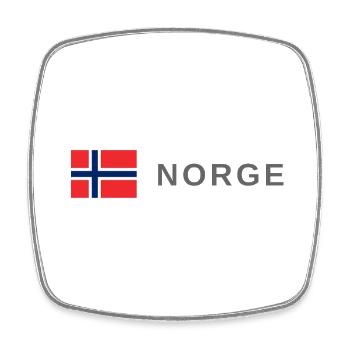 Norwegen - Viereckiger Kühlschrankmagnet - Weiß - Vorne