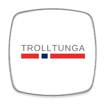 Trolltunga Norvège - Magnet carré - blanc - Devant