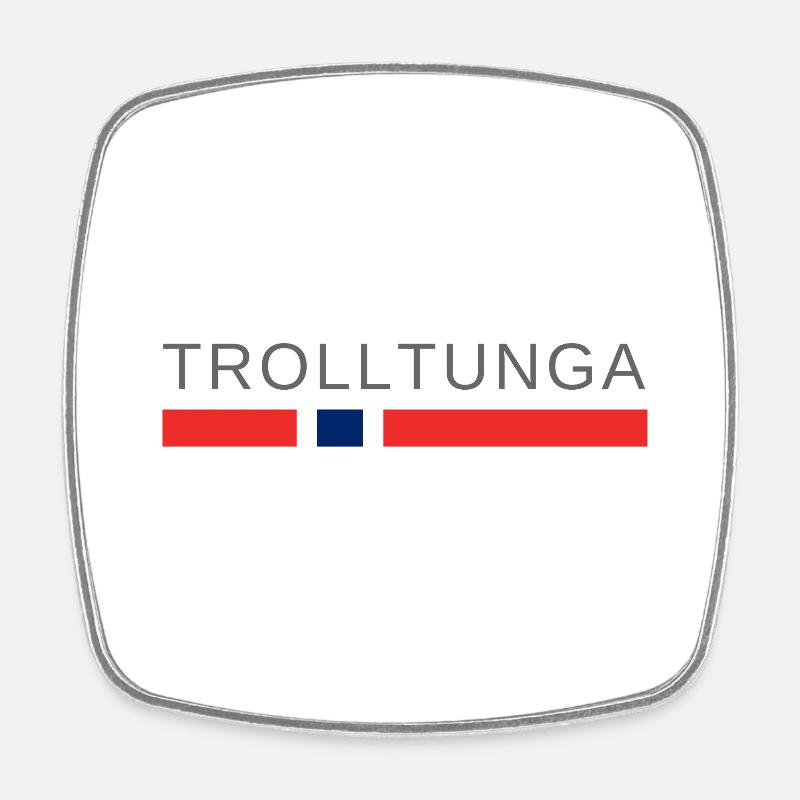 Trolltunga Norway - Square fridge magnet - white