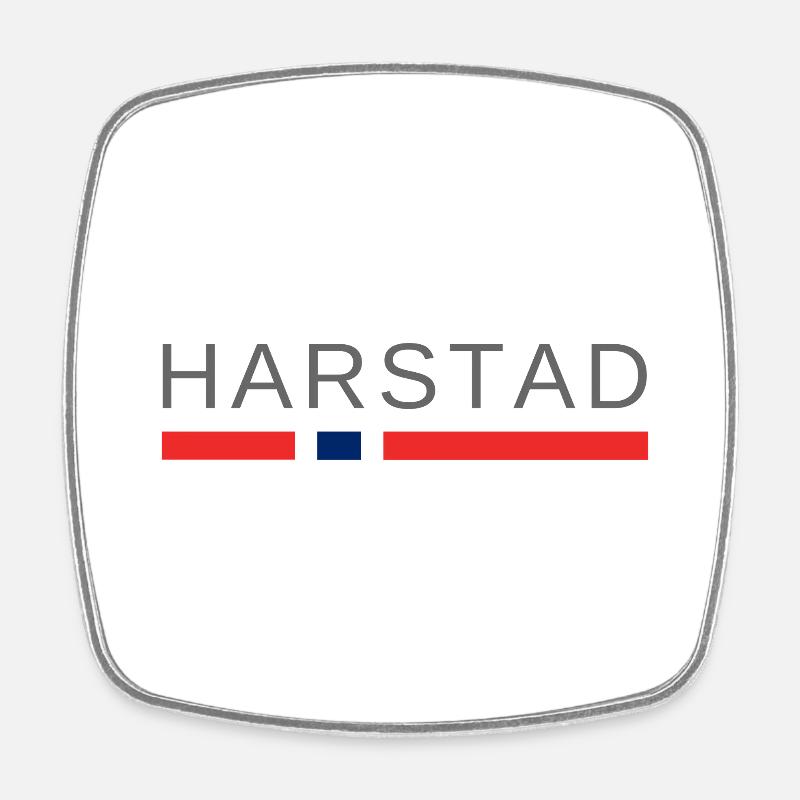 Harstad Norway - Square fridge magnet - white