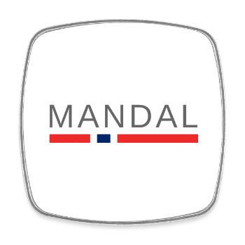 Mandal Norvège - Magnet carré - blanc - Devant
