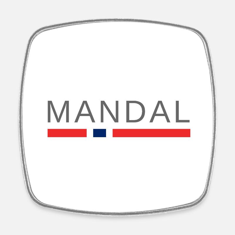 Mandal Norway - Square fridge magnet - white