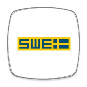 Schwedisch - Viereckiger Kühlschrankmagnet - Weiß - Vorne