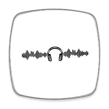 Musik - Viereckiger Kühlschrankmagnet - Weiß - Vorne