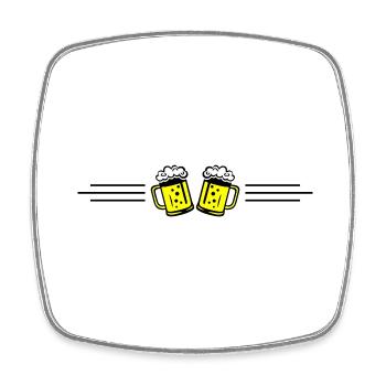 Beer Line Icon - Square fridge magnet - white - Front