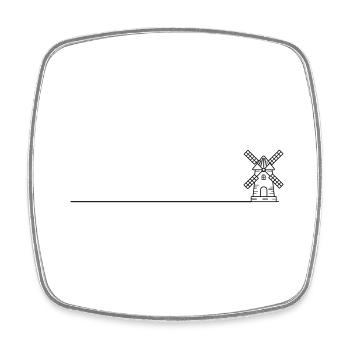 Windmill Mill Icon - Square fridge magnet - white - Front