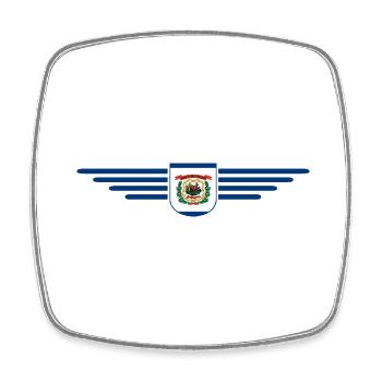 West Virginia Fan Shirt – Nature & Pride - Square fridge magnet - white - Front