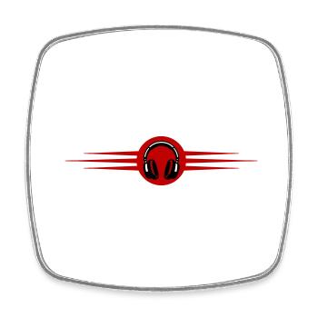 Headphones Music - Square fridge magnet - white - Front