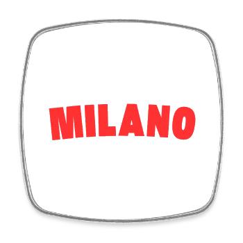 Milano Mailand Milan - Viereckiger Kühlschrankmagnet - Weiß - Vorne