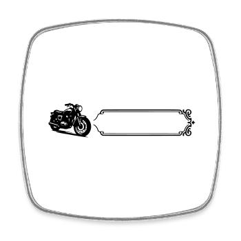 Moto - Nom prénom - Magnet carré - blanc - Devant