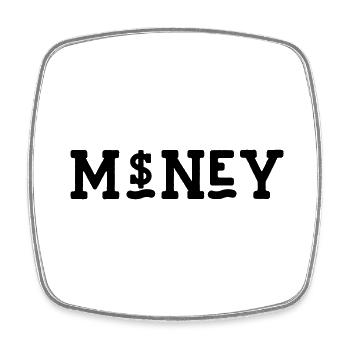 money - Viereckiger Kühlschrankmagnet - Weiß - Vorne