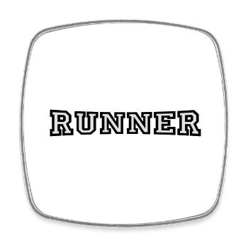 runner - Magnet carré - blanc - Devant