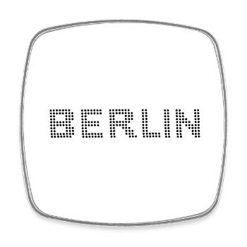 BERLIN Dot font - Square fridge magnet - white - Front