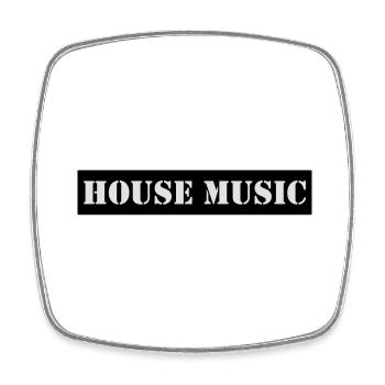house music - Magnet carré - blanc - Devant