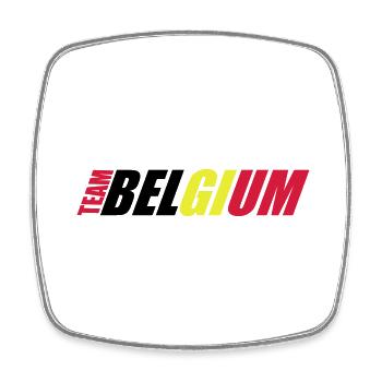 Équipe Belgique Belgique Texte Drapeau Cool Fan de Football - Magnet carré - blanc - Devant