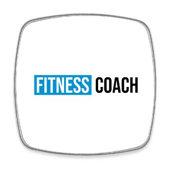 fitness coach blue black - Viereckiger Kühlschrankmagnet - Weiß - Vorne
