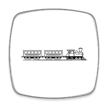 Train wagons locomotive de chemin de fer vapeur - Magnet carré - blanc - Devant