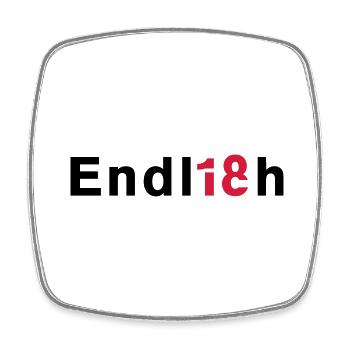 Endlich 18 - Viereckiger Kühlschrankmagnet - Weiß - Vorne