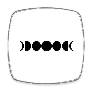 symbole de nuit lune vivre croissant de lune pleine faucille - Magnet carré - blanc - Devant
