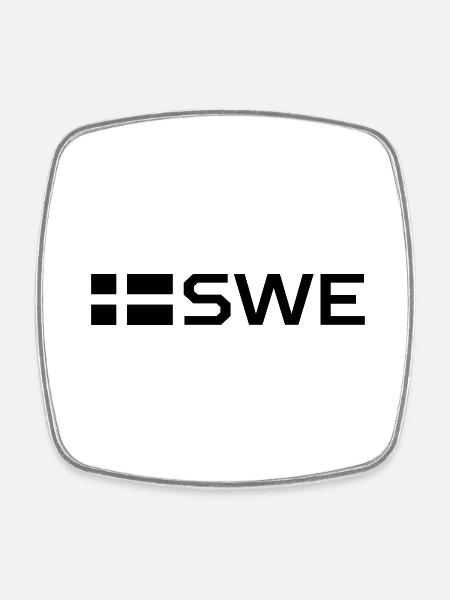 Swedish flag - Square fridge magnet - white