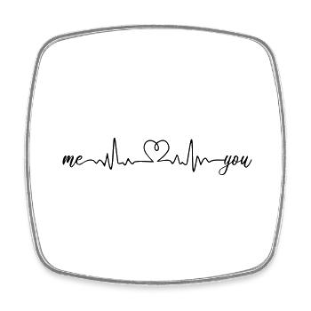Herzschlag Herzlinie Puls EKG Schlichtes Motiv - Viereckiger Kühlschrankmagnet - Weiß - Vorne