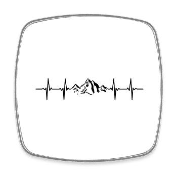 Herzschlag Berge Puls. Geschenk - Viereckiger Kühlschrankmagnet - Weiß - Vorne