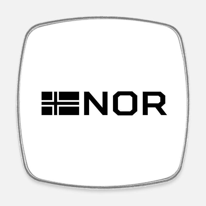 Drapeau norvégien - Magnet carré - blanc