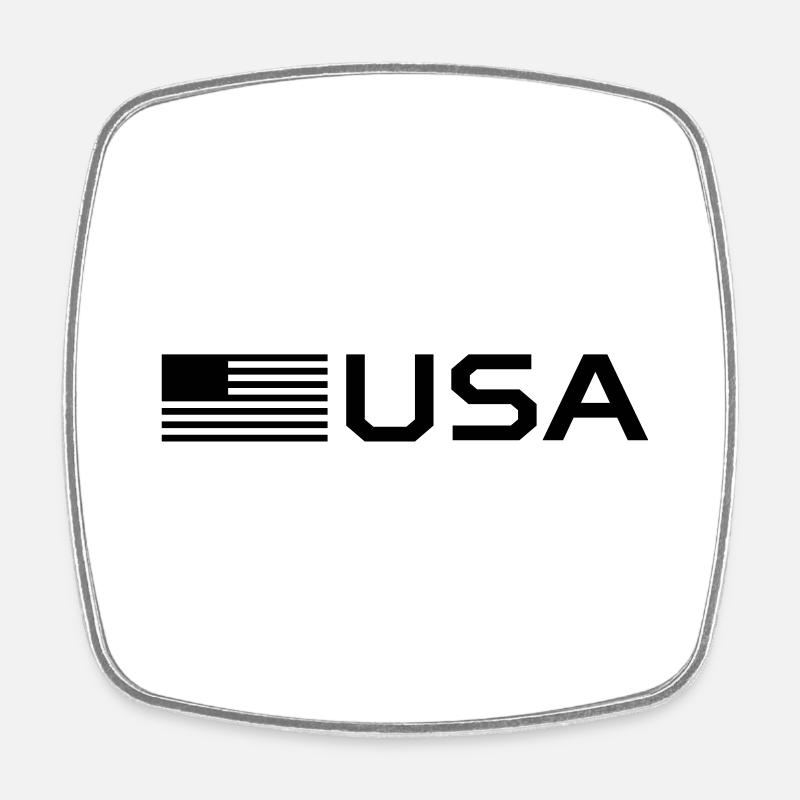 drapeau des Etats Unis - Magnet carré - blanc