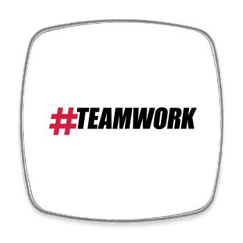 Hashtag Teamwork Logo Design Crew Friends Group B - Square fridge magnet - white - Front