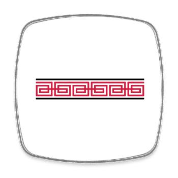 Rotes Ornament Design - Viereckiger Kühlschrankmagnet - Weiß - Vorne