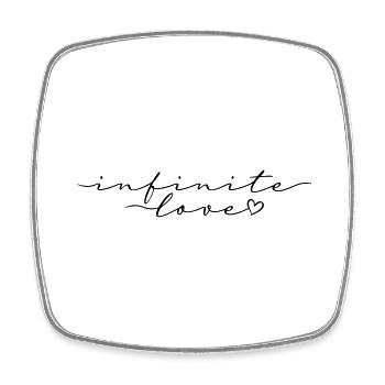 Infinite love calligraphy font - Square fridge magnet - white - Front