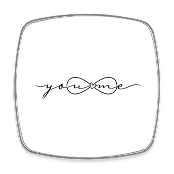 Symbole de l'infini toi et moi Infinity - Magnet carré - blanc - Devant