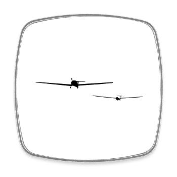Les pilotes de planeur planeur avion propulsé par Fschlepp - Magnet carré - blanc - Devant